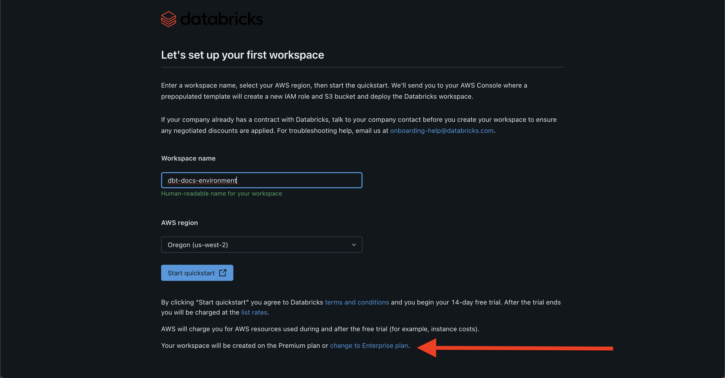 Choose Databricks Plan